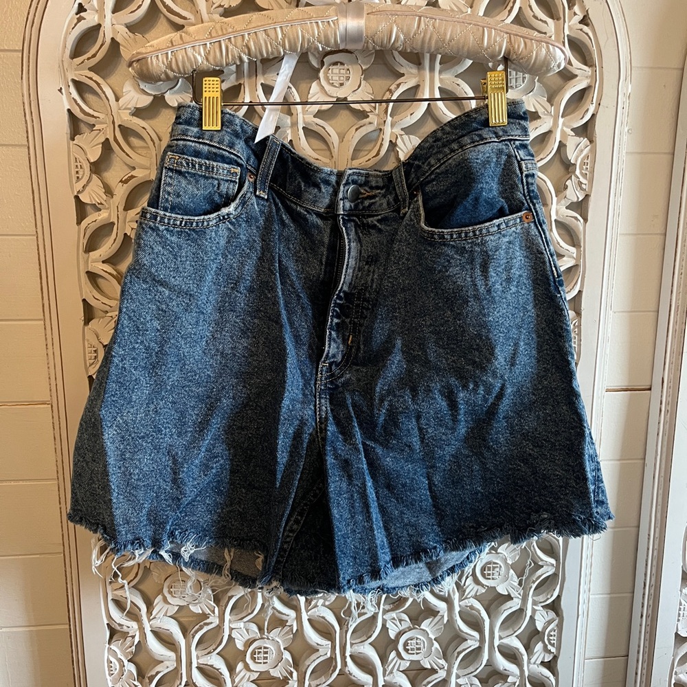 H&M Blue Jean Shorts with Vintage Distressing